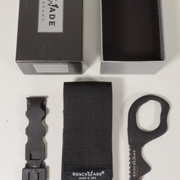 Benchmade Rescue Hook 7 Black Emergency Strap Cutter w/ Black Pouch - Picture 1 of 4